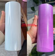 Load image into Gallery viewer, 20 oz  UV Colour Change Sublimation Skinny Tumbler - Bay Beach Blanks  Sublimation tumblers craft blanks epoxy cups
