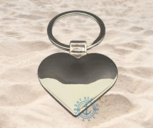 Load image into Gallery viewer, Sublimation Metal Key Chain - Bay Beach Blanks this heart shape is single sided for sublimation and makes a great customized or personalized gift idea
