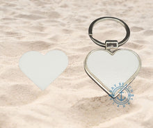 Load image into Gallery viewer, Sublimation Metal Key Chain - Bay Beach Blanks this heart shape is single sided for sublimation and makes a great customized or personalized gift idea
