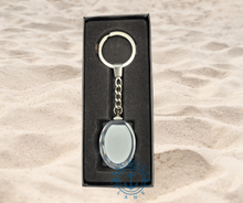 Load image into Gallery viewer, Sublimation Glass Key Chain - Bay Beach Blanks this oval glass keychain is for sublimation and make great gifts to customize and personalize 
