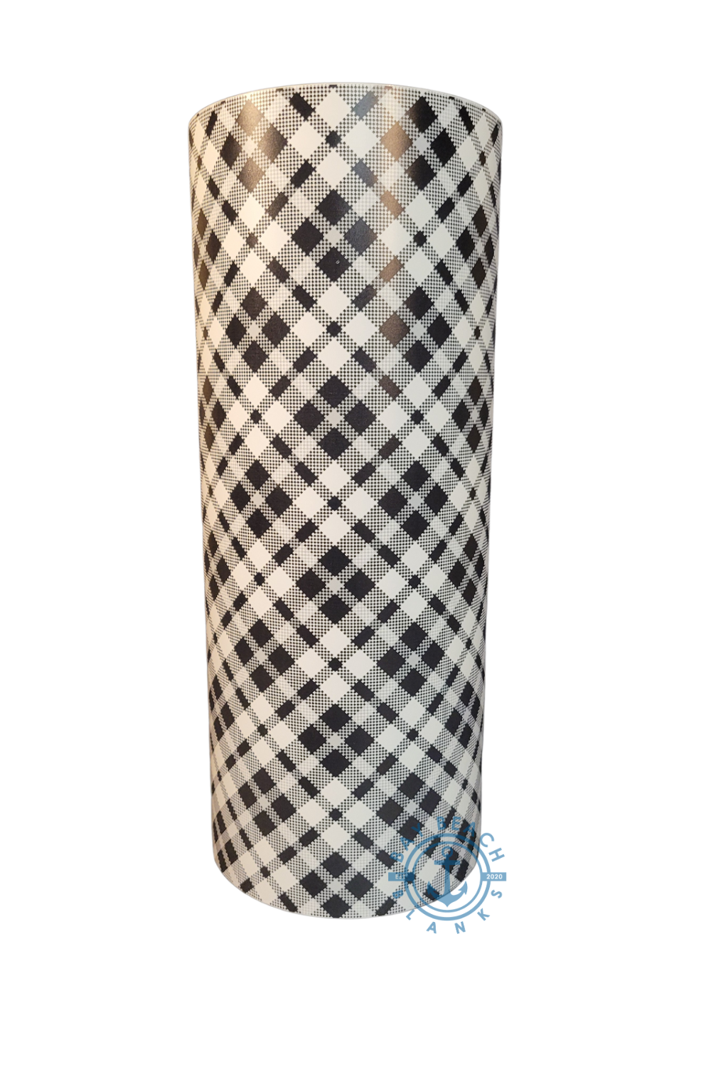 Black and White Plaid -quality adhesive vinyl, sticker crafting vinyl, holographic, mirror, fish scale, tumbler makers, Starbucks cold cup vinyl, Crystalac / Hyperion tumblers, travel cups, Epoxy tumbler makers, Niagara Falls Ontario Canada Craft supplies